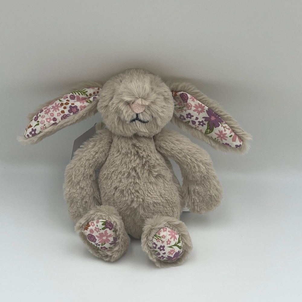BNWT NEW JellyCat Plush Rabbit Blossom Beige Bunny petal Bag Charm 2025 keychain - Picture 4 of 9